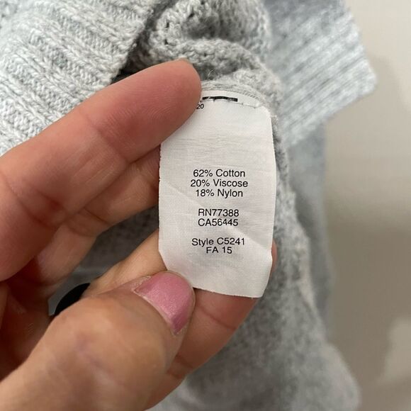 Madewell Grey Waffle Sweater W/ Curved Hem - Picture 4 of 4